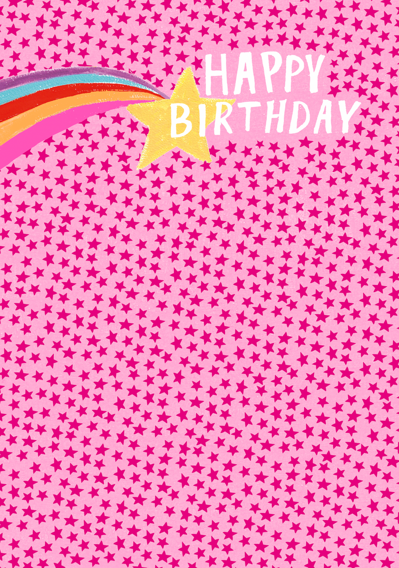 PINK SHOOTING STAR HAPPY BIRTHDAY