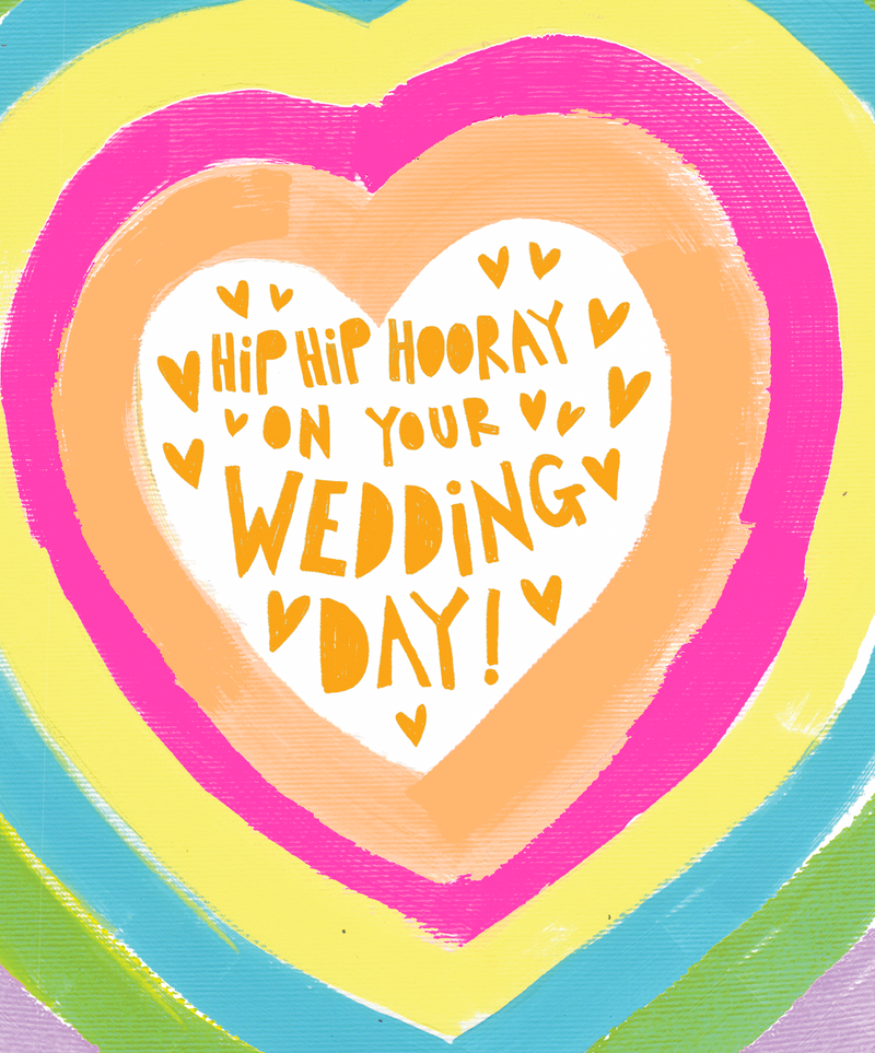 Hip Hip Hooray Wedding Day Hearts