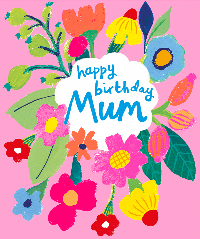 Birthday Mum Pink Florals