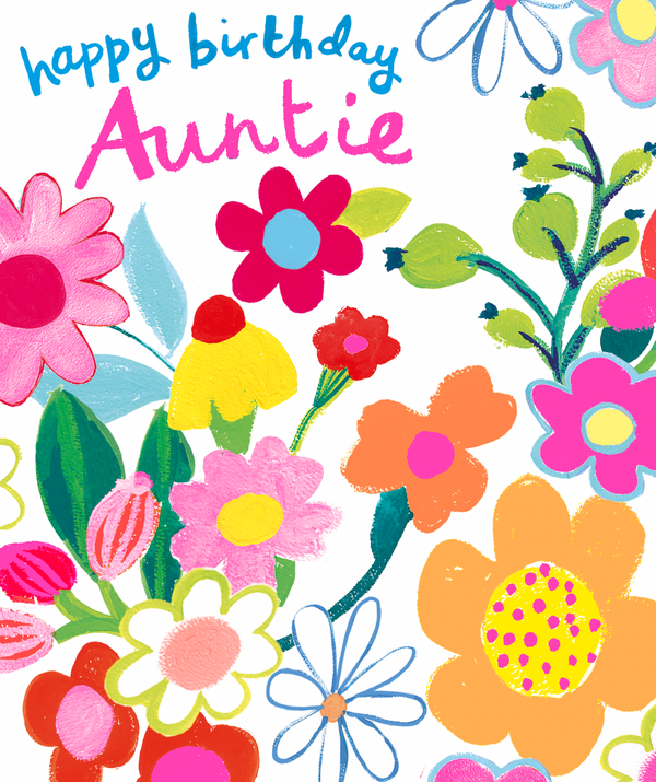 Birthday Auntie Floral Pattern