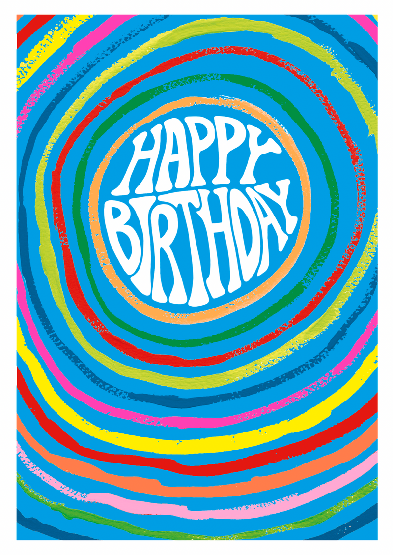 Psychedelic Circles Happy Birthday